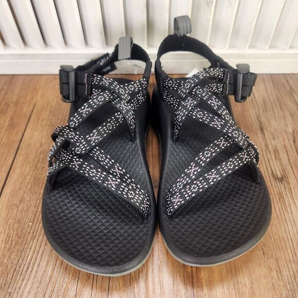 Chaco ZX1 Ecotread Hugs and Kisses Kid 11M Black Pink Strappy Adjustable Sandals - Picture 9 of 12